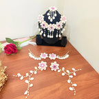 White & Pink Shell Floral Haldi Bridal Jewellery Set 🐚🌸 | Handmade Flower Jewellery for Bride 👰✨ Shadispecial.com - All Rights Reserved