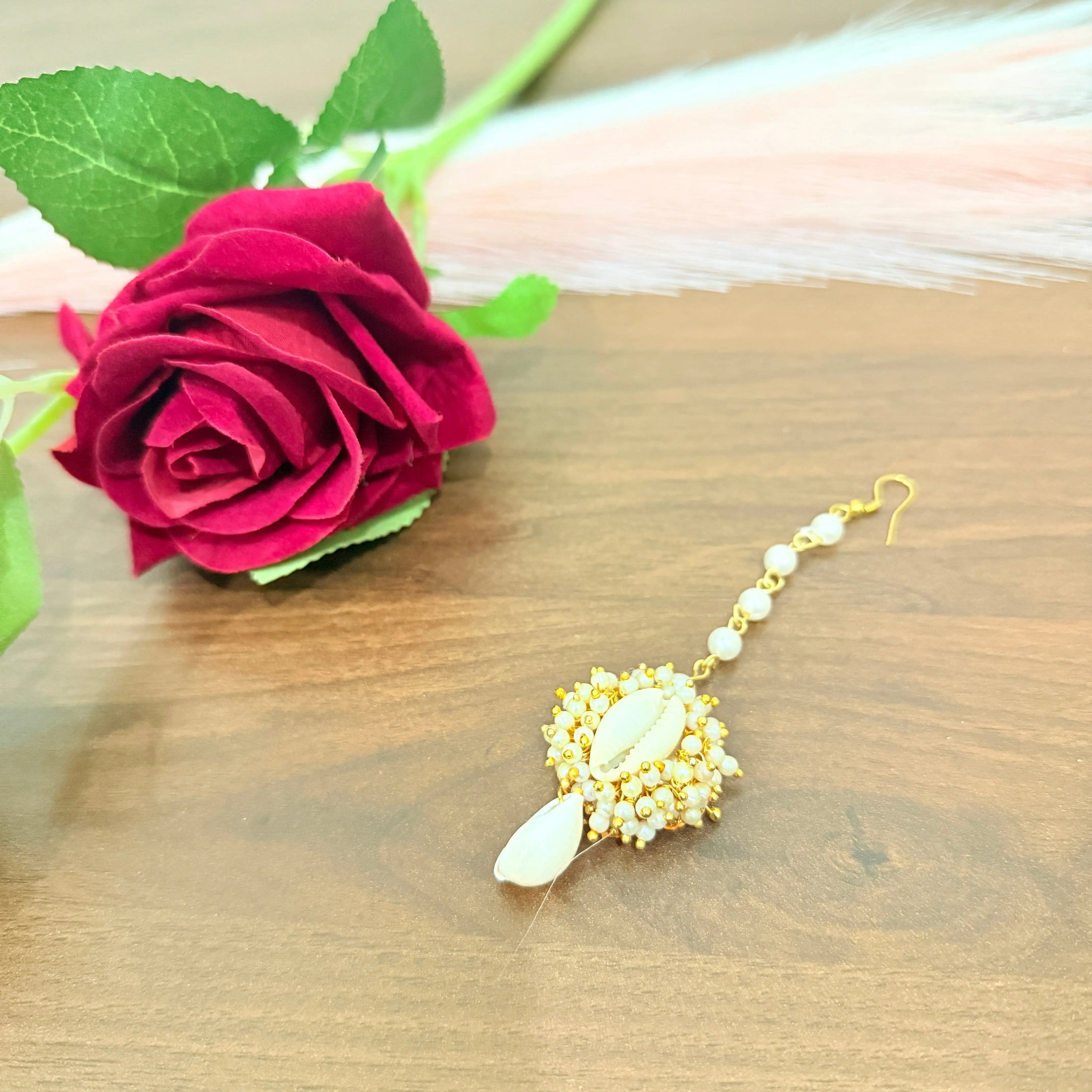 🐚 Elegant Cowrie Shell Haldi Jewellery Set | Bridal Sea Shell Accessories ✨ Shadispecial.com - All Rights Reserved